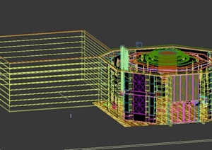 某现代办公大厅前台设计方案3DMAX模型3