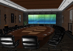 某会议室设计方案3DMAX模型12