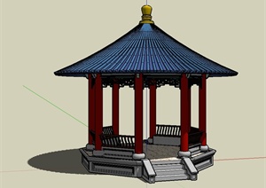 某中国古典园亭设计方案SU(草图大师)模型