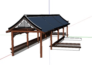 园林景观之古典中式廊架设计SU(草图大师)模型