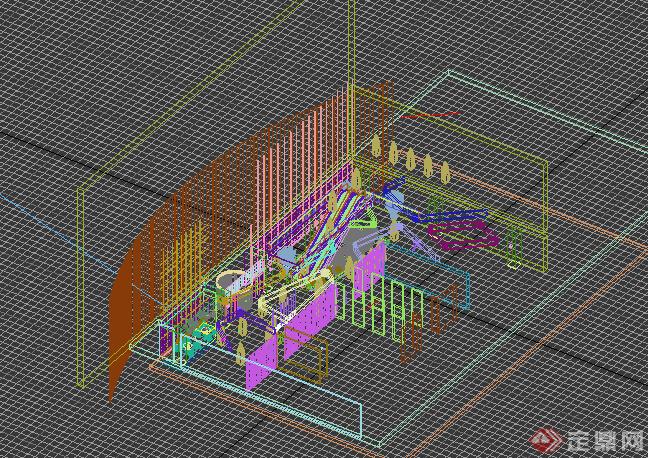 某现代办公大厅前台设计方案3DMAX模型4(1)