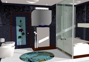 某室内空间装饰卫生间设计SU(草图大师)模型