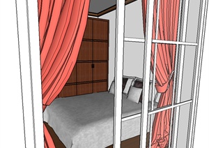 某现代风格住宅室内装饰设计方案SU(草图大师)模型16