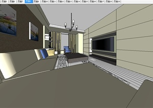 某现代风格住宅室内装饰设计方案SU(草图大师)模型19