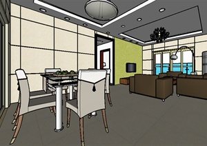某现代住宅室内装饰设计方案SU(草图大师)模型23