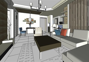 某现代风格住宅室内装饰设计方案SU(草图大师)模型28