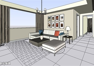 某现代风格住宅室内装饰设计方案SU(草图大师)模型70