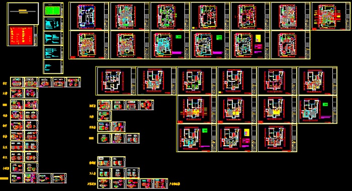某复式住宅东南亚风格装饰施工图及效果图-540平张74CAD图3张效果图(1)