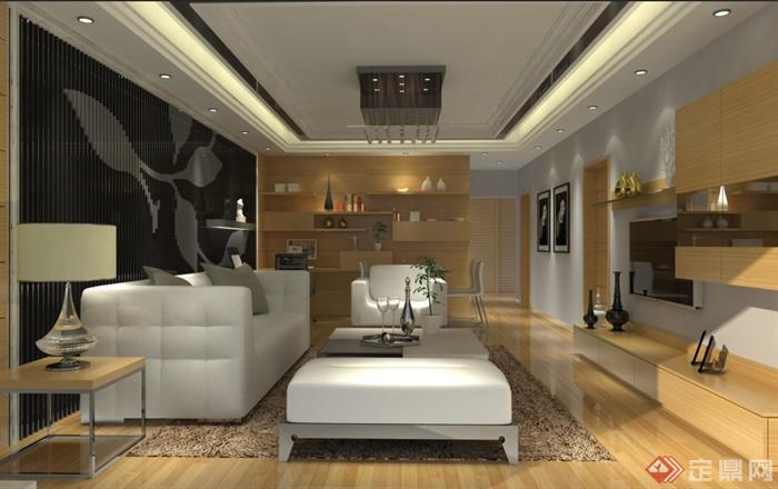 某三室两厅室内装饰设计（CAD施工图、效果图、SU模型）(5)