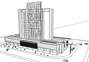 某商场办公楼综合建筑SU(草图大师)模型