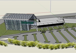 某办公楼建筑设计SU(草图大师)模型（1）