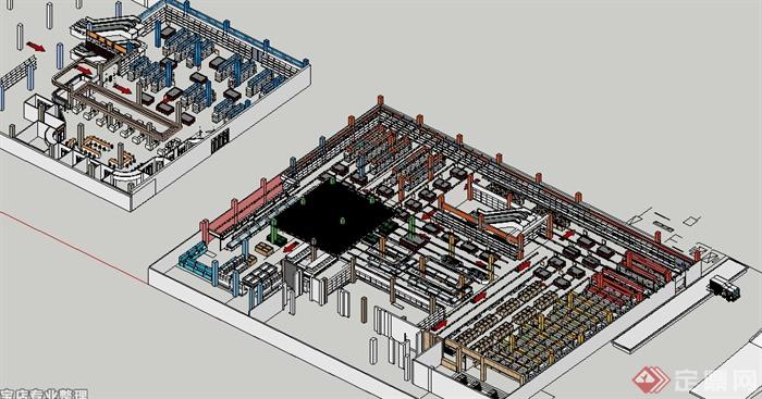 某工装项目商场及超市室内设计（效果图、施工图、SU模型）(3)