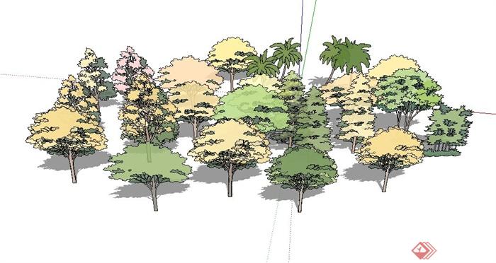 多棵透明树设计SU模型素材(2)