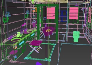 某公共空间室内卫生间设计3DMAX模型
