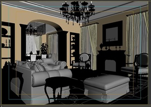 某住宅客厅室内设计3DMAX模型
