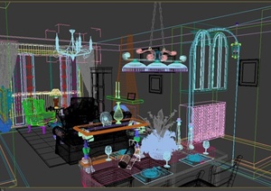 某欧式客厅室内设计3DMAX模型