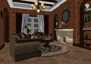 某室内空间设计方案3DMAX模型
