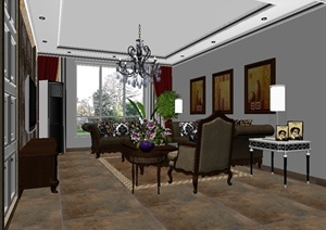 某室内空间设计方案3DMAX模型1