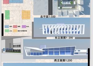 某汽车站建筑设计展板jpg格式