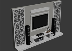 某电视背景墙设计方案3DMAX模型5