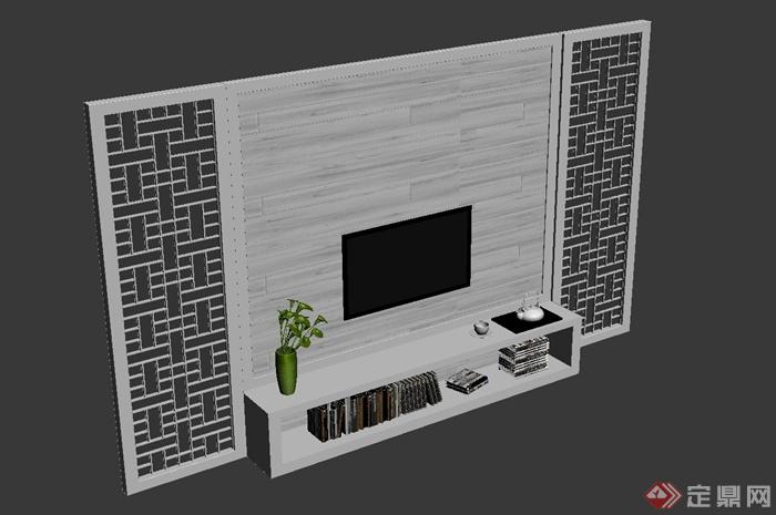 电视背景墙3DMAX模型素材-75(1)