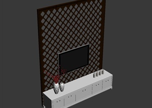 某电视背景墙设计方案3DMAX模型3
