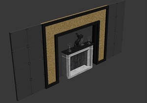 某电视背景墙设计方案3DMAX模型10
