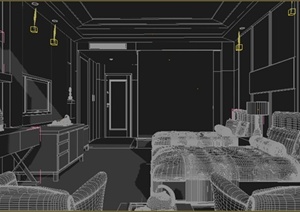 某酒店标准间室内装饰设计3DMAX模型素材