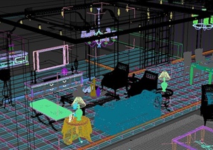 某欧式风格客厅餐厅室内装饰设计3DMAX模型