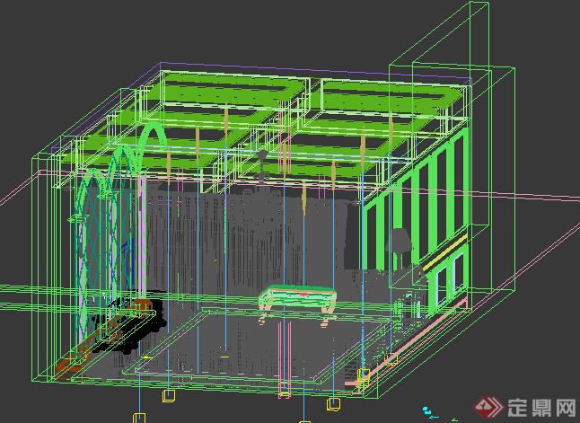 某现代客厅室内设计方案3DMAX模型3(1)