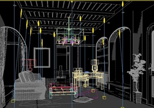 某欧式客厅整体装饰设计3DMAX模型