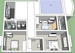 某现代室内装饰设计方案SU(草图大师)模型9