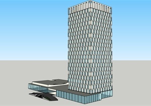 某地一机关现代高层办公楼设计SU(草图大师)模型