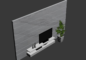 某电视背景墙设计方案3DMAX模型23