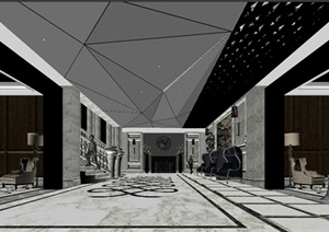 某走廊设计方案3DMAX模型8