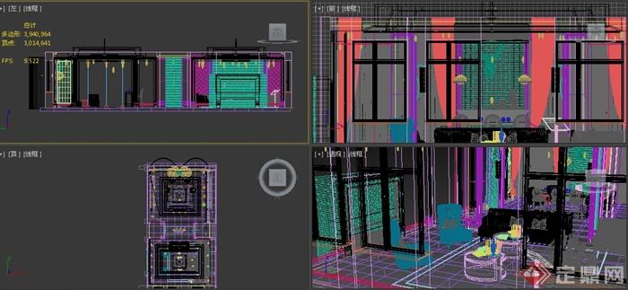 某娱乐空间双拼包间室内装饰设计3DMAX模型(2)