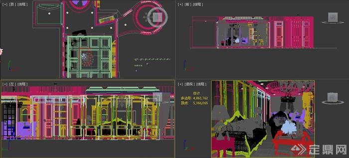 某欧式客餐厅整体装饰设计3dmax模型(2)