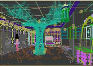 某办公前台大厅3DMAX模型设计参考