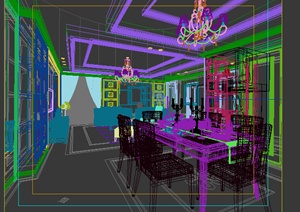 某现代居住空间餐厅设计3DMAX模型2