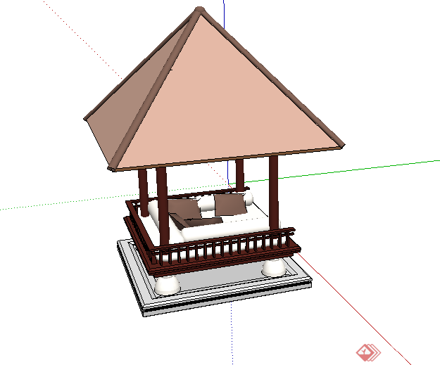 某东南亚四角亭设计模型SU参考2(1)
