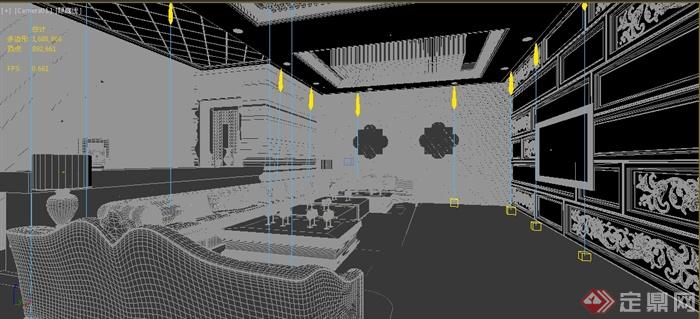 某现代风格ktv包房室内装饰设计3dmax模型(1)