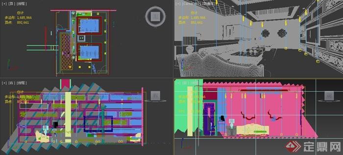 某现代风格ktv包房室内装饰设计3dmax模型(2)