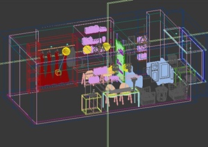 某公共集中办公区设计方案3DMAX模型1