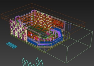 某现代娱乐空间包间室内装饰设计3dmax模型