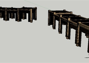 园林景观之现代廊架设计SU(草图大师)模型21