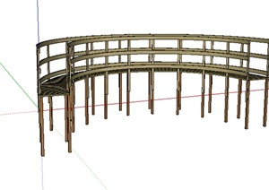 园林景观之现代廊架设计方案SU(草图大师)模型10