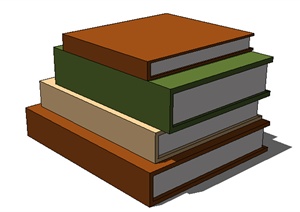 设计素材之书籍设计SU(草图大师)模型1