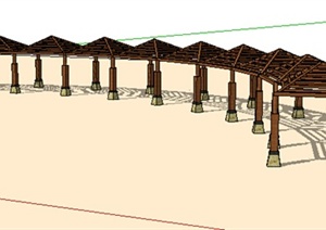 园林景观之现代风格廊架设计SU(草图大师)模型14