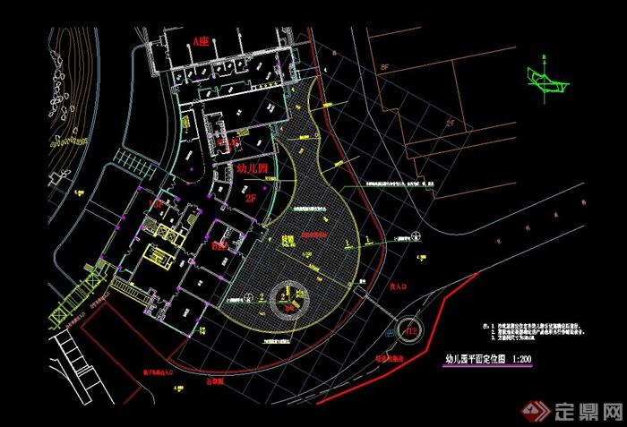 某幼儿园景观设计平面定位图(1)