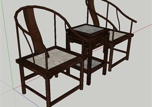 多个中式家具装饰摆件SU(草图大师)模型